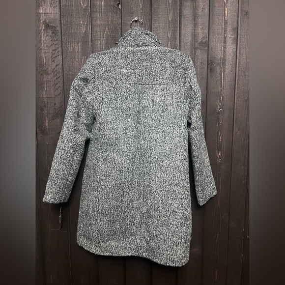 NWT Kenneth Cole Women's Asymmetrical Pressed Textured Wool Pea Coat Sz XS Gray - Picture 4 of 11